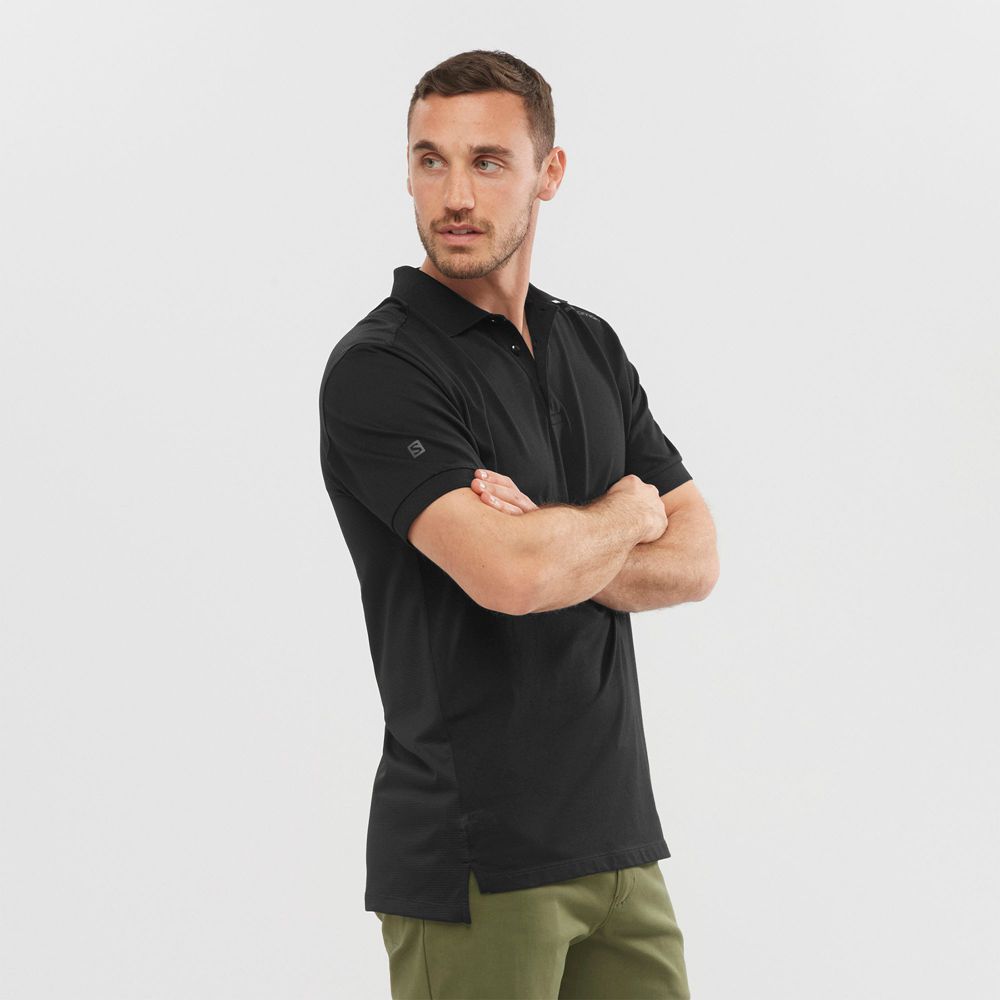 Salomon Israel OUTLIFE TECH POLO M - Mens T shirts - Black (YNSX-84976)